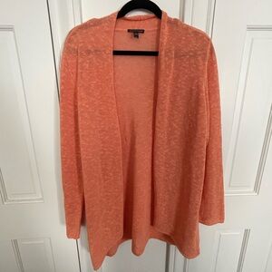 Eileen Fisher Gorgeous Long Sleeve Cardigan Linen Blend Peach Color Size Large